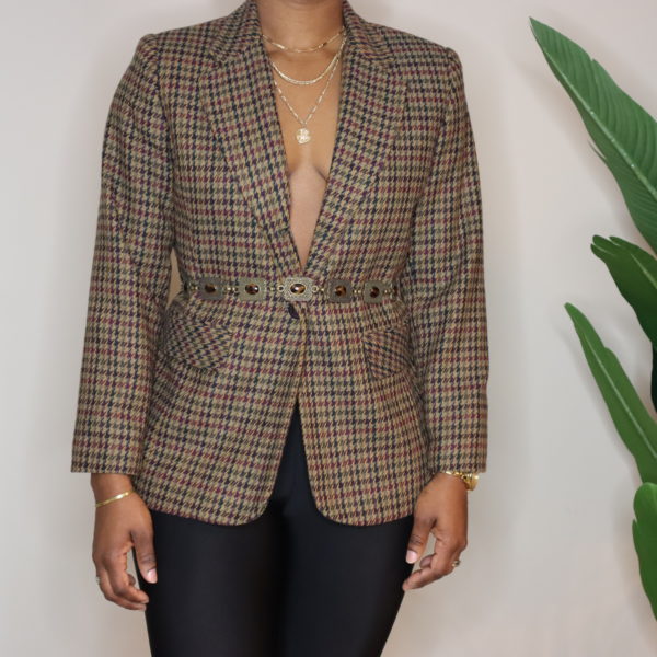 Vintage Multicolor wool plaid blazer (S) 1