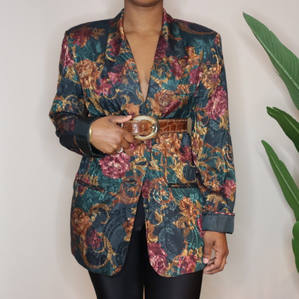 Elegant Floral Vintage Blazer (L) 1