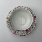 Vintage Rosina Floral Bone China Teacup and Saucer Set 4