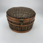 Vintage Round Wicker Storage Box 2