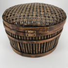 Vintage Round Wicker Storage Box 3