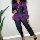 Purple Vintage Secretary Blouse (M) 4