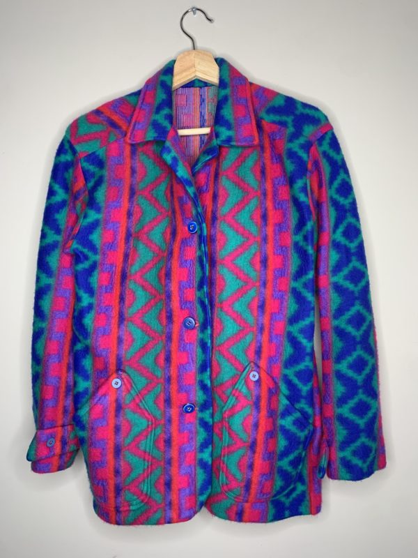 Aztec Style Print Fleece Jacket (S/M) 1