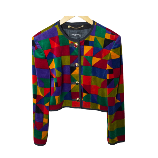 Louis Feraud Multi Color Abstract Print Blazer 1