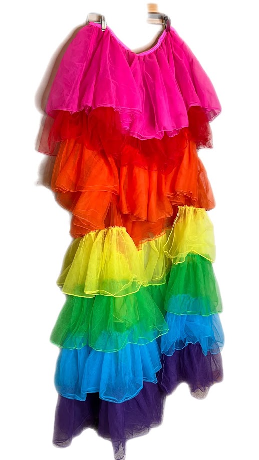 Rainbow High- Low Tulle Maxi Dress (1X) 1